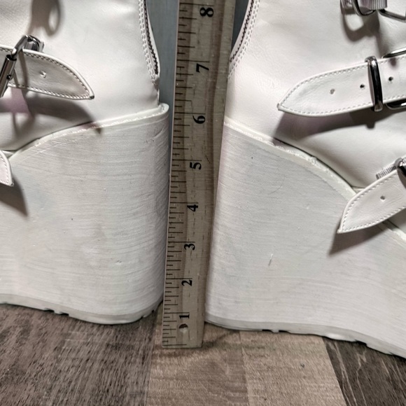 Demonia Swing-105 White Platform Buckle Boots – Women’s Size 10​ - Picture 10 of 10